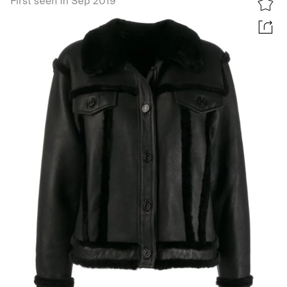 SHERLING AND LEATHER JACKET SANDRO PARIS - Picture 5 of 8